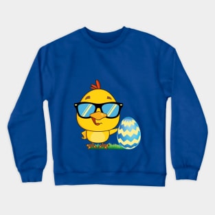 Cute Easter chicks with eggs Crewneck Sweatshirt